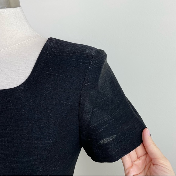 Vintage Donna Ricco New York Black Metallic Blouse Top Women Size 2 Petite - Picture 4 of 6